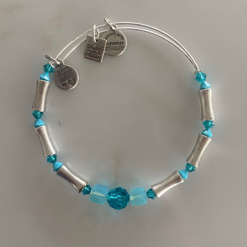 Alex & Ani Teal Beaded Charity Wrap Bracelet